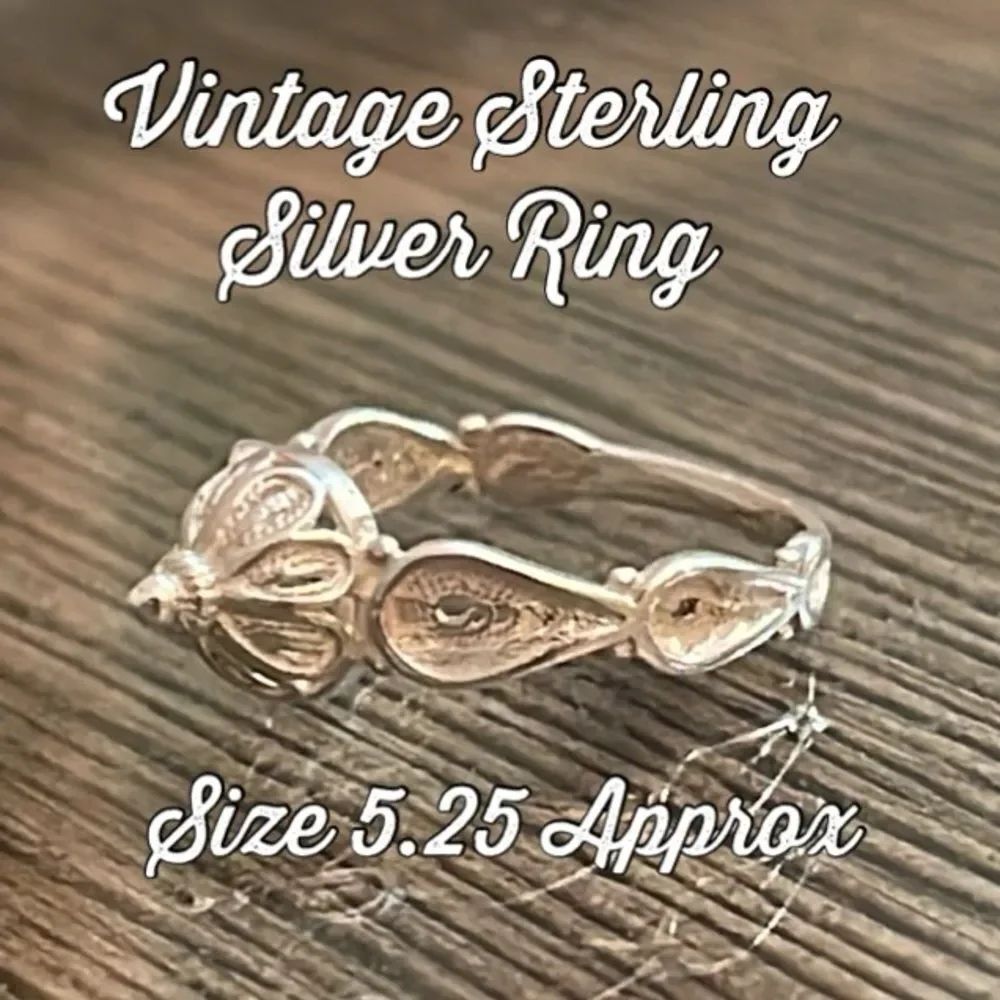 Vintage Sterling Silver Bali Tibet Nepalese Filigree Ring 5.25 approx